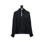  Celine CE letter embroidery half zipper sweatshirt Hoodie