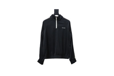 Celine CE letter embroidery half zipper sweatshirt Hoodie 01