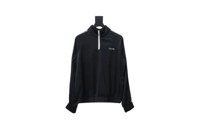 Celine CE letter embroidery half zipper sweatshirt Hoodie 01