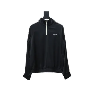 Celine CE letter embroidery half zipper sweatshirt Hoodie 01