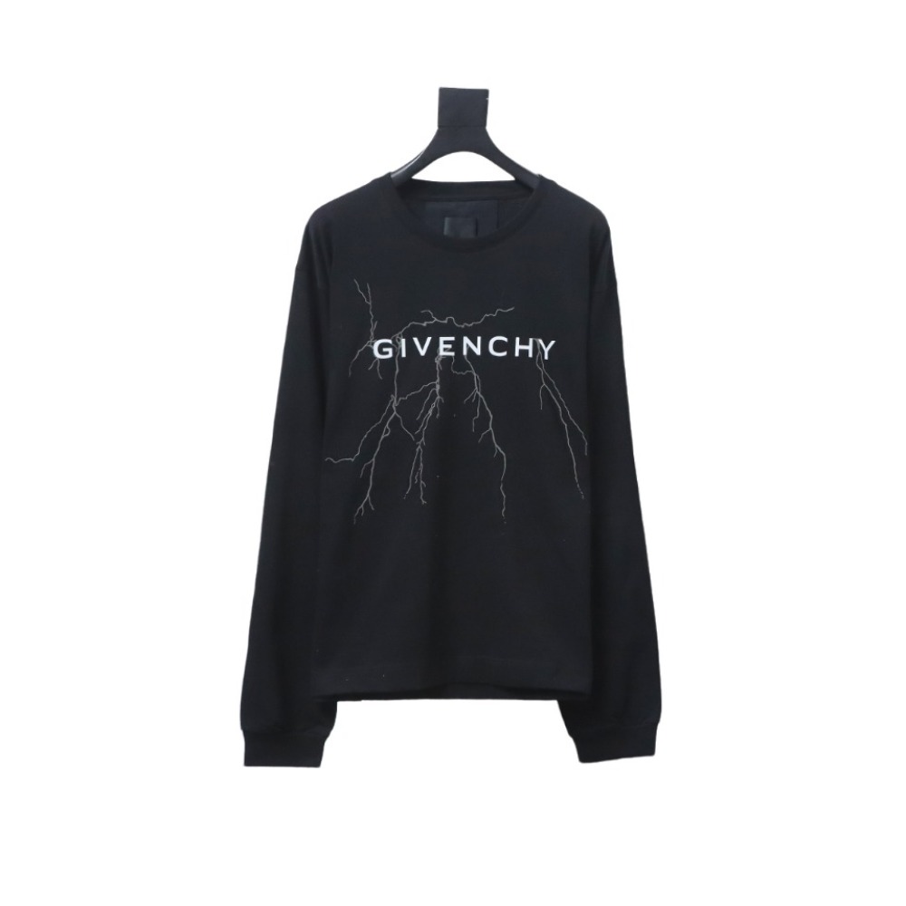  Givenchy 23 reflective lightning round neck sweatshirt Hoodie