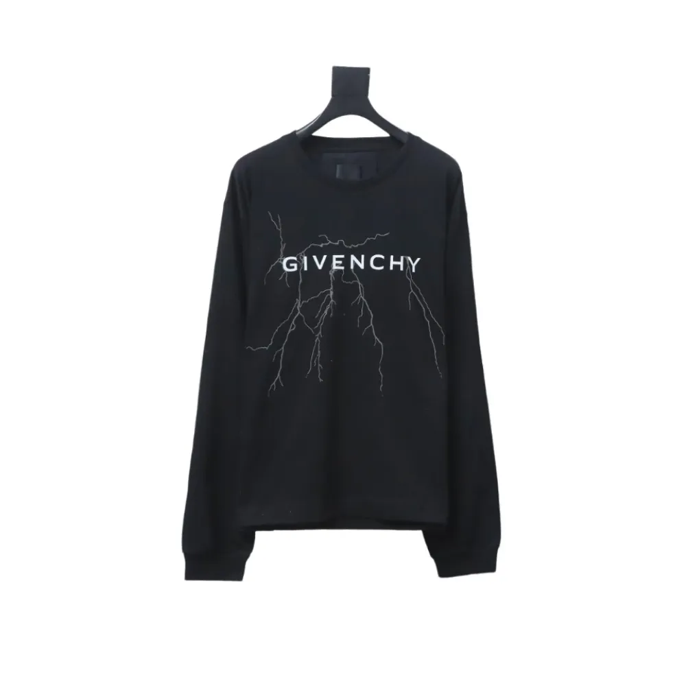  Givenchy 23 reflective lightning round neck sweatshirt Hoodie