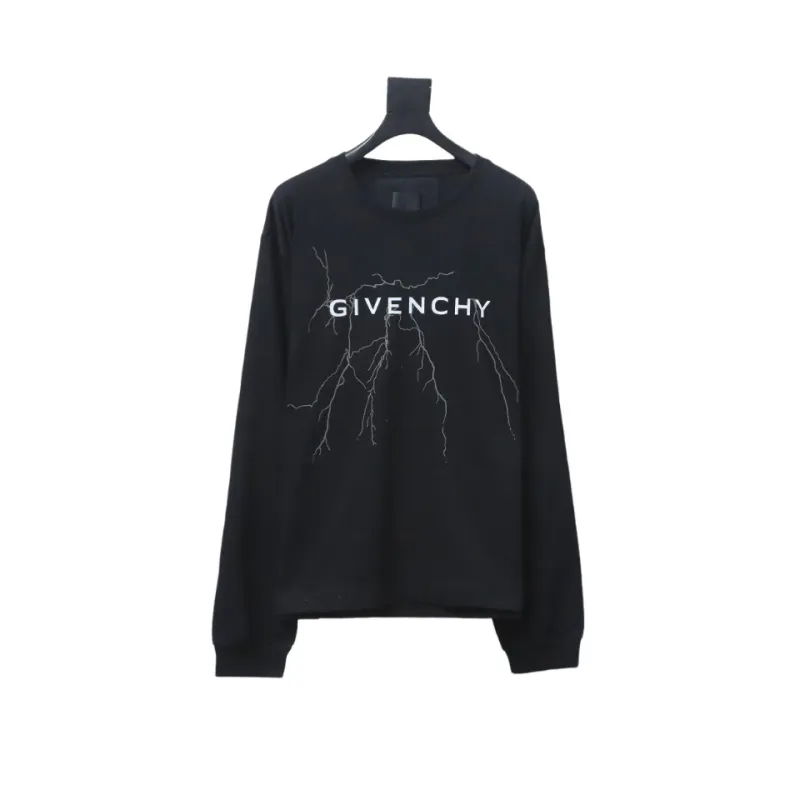  Givenchy 23 reflective lightning round neck sweatshirt Hoodie