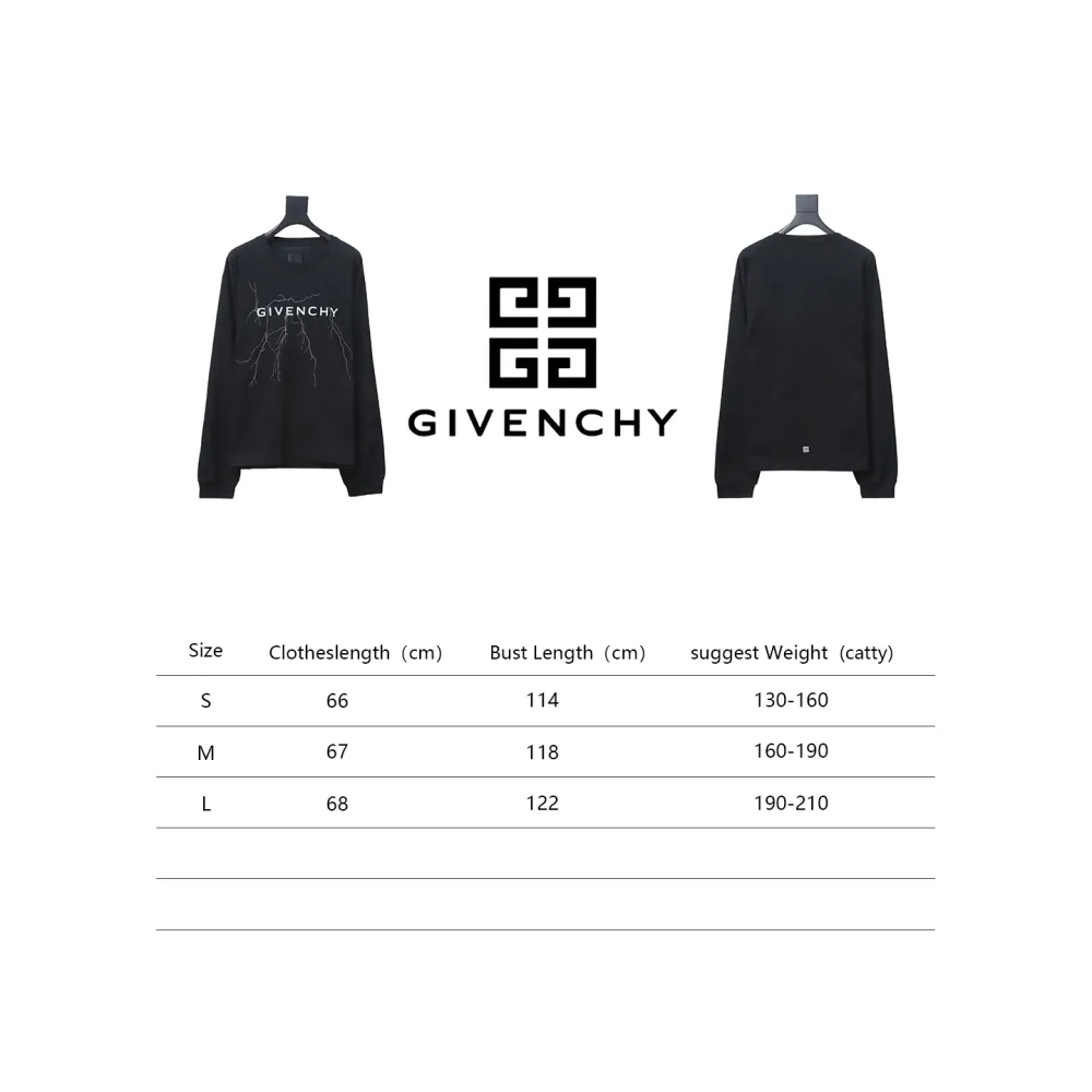  Givenchy 23 reflective lightning round neck sweatshirt Hoodie