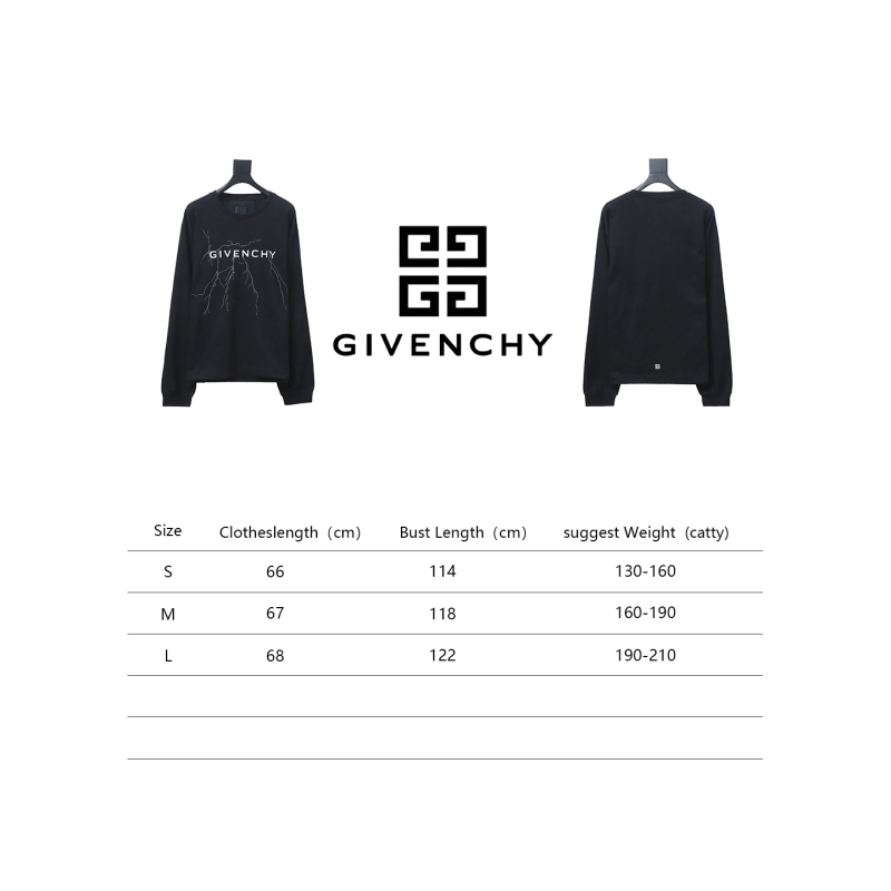  Givenchy 23 reflective lightning round neck sweatshirt Hoodie