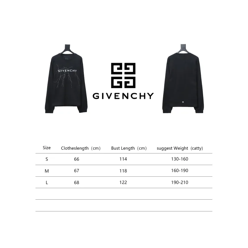  Givenchy 23 reflective lightning round neck sweatshirt Hoodie