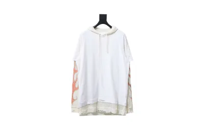 Givenchy 23FW stacked flame mesh sleeve splicing hooded sweatshirt Hoodie 01