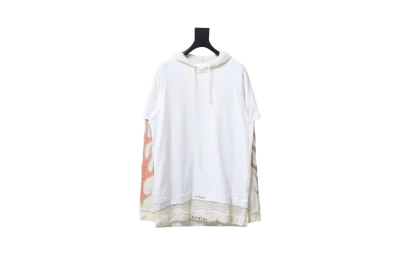 Givenchy 23FW stacked flame mesh sleeve splicing hooded sweatshirt Hoodie 01