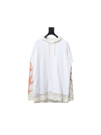 Givenchy 23FW stacked flame mesh sleeve splicing hooded sweatshirt Hoodie 01