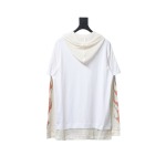  Givenchy 23FW stacked flame mesh sleeve splicing hooded sweatshirt Hoodie