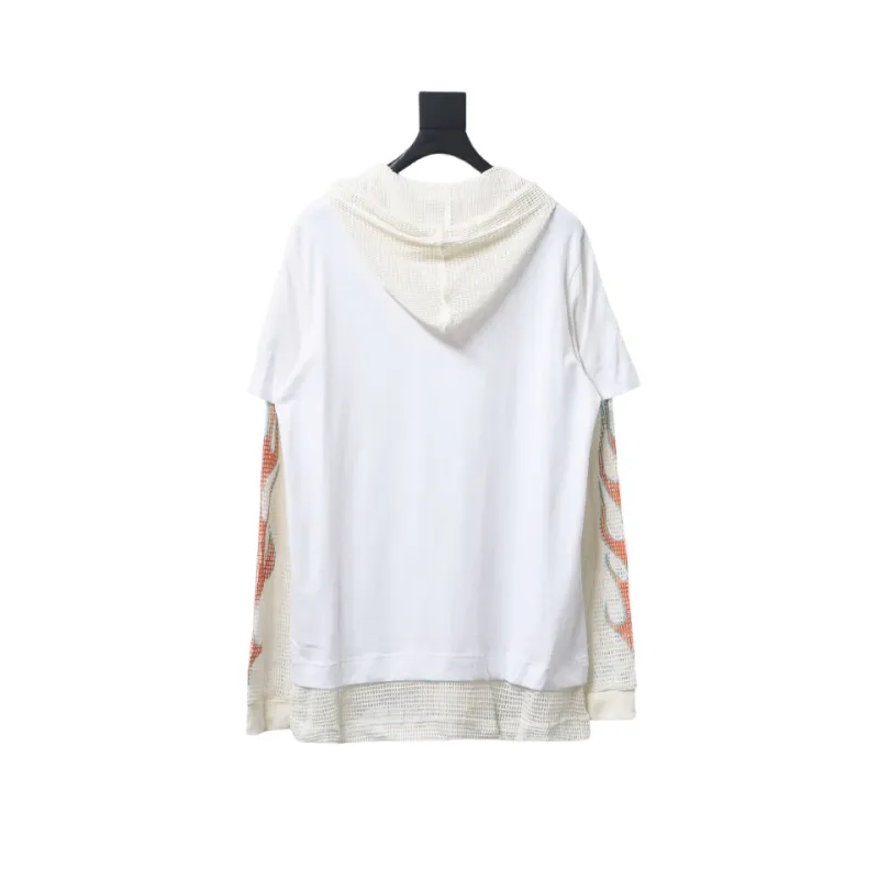  Givenchy 23FW stacked flame mesh sleeve splicing hooded sweatshirt Hoodie