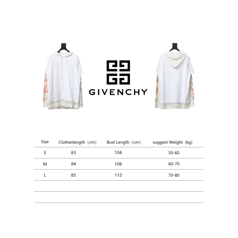  Givenchy 23FW stacked flame mesh sleeve splicing hooded sweatshirt Hoodie