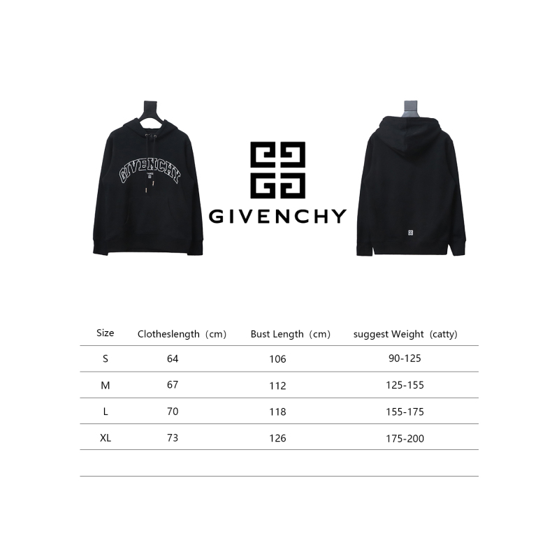  Givenchy 24FW classic English embroidered hooded sweatshirt Hoodie