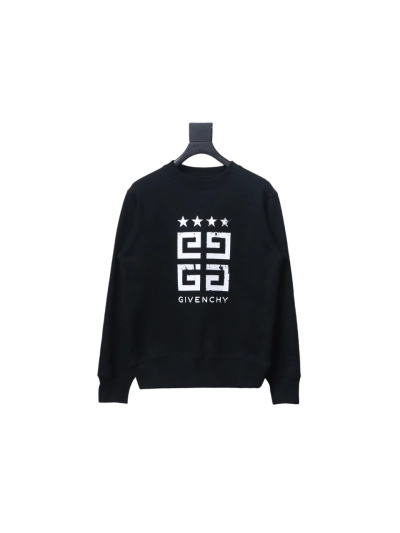 Givenchy 24FW retro distressed 4G star print round neck sweatshirt Hoodie 01
