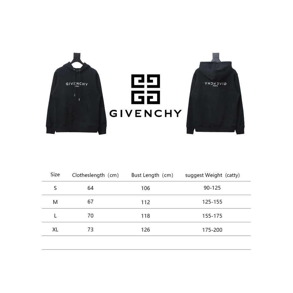  Givenchy 24FW reverse printed hooded sweatshirt Hoodie