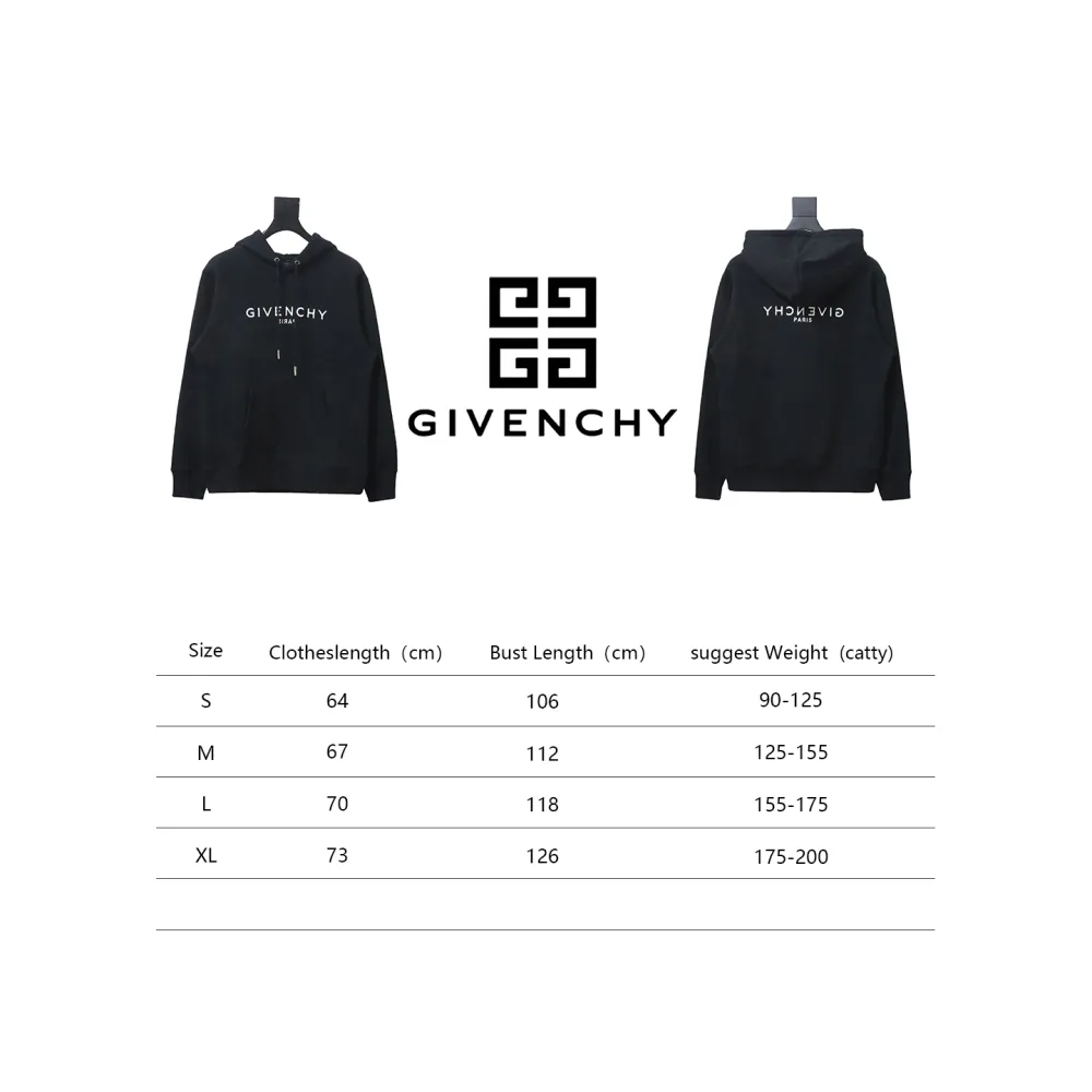  Givenchy 24FW reverse printed hooded sweatshirt Hoodie