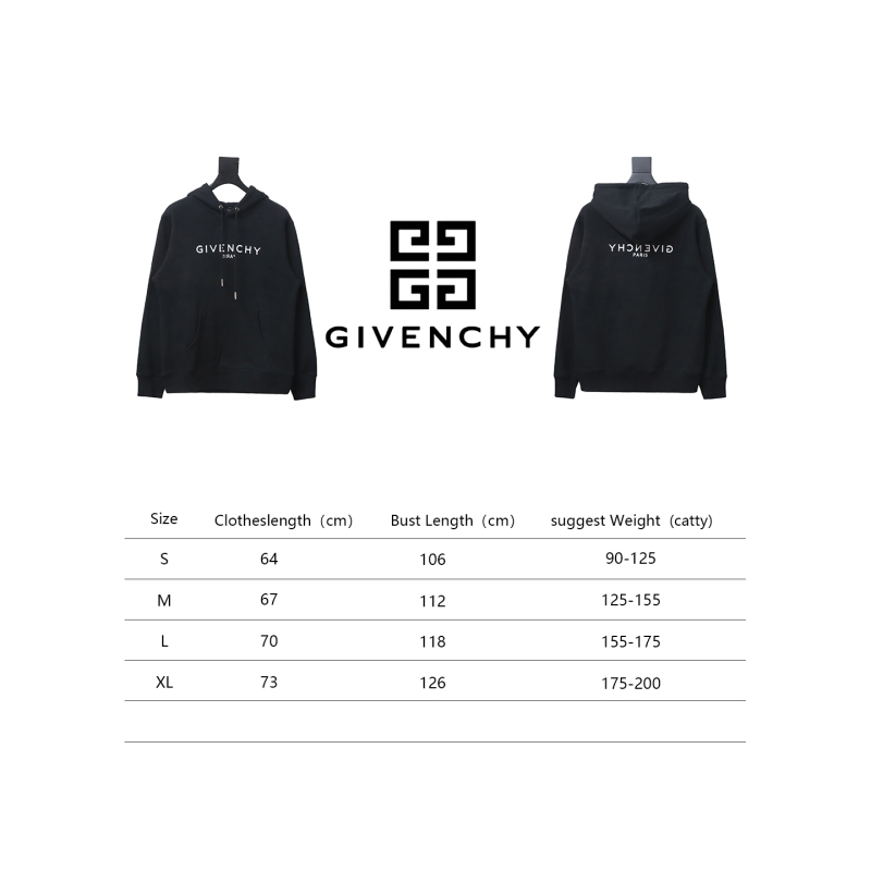  Givenchy 24FW reverse printed hooded sweatshirt Hoodie