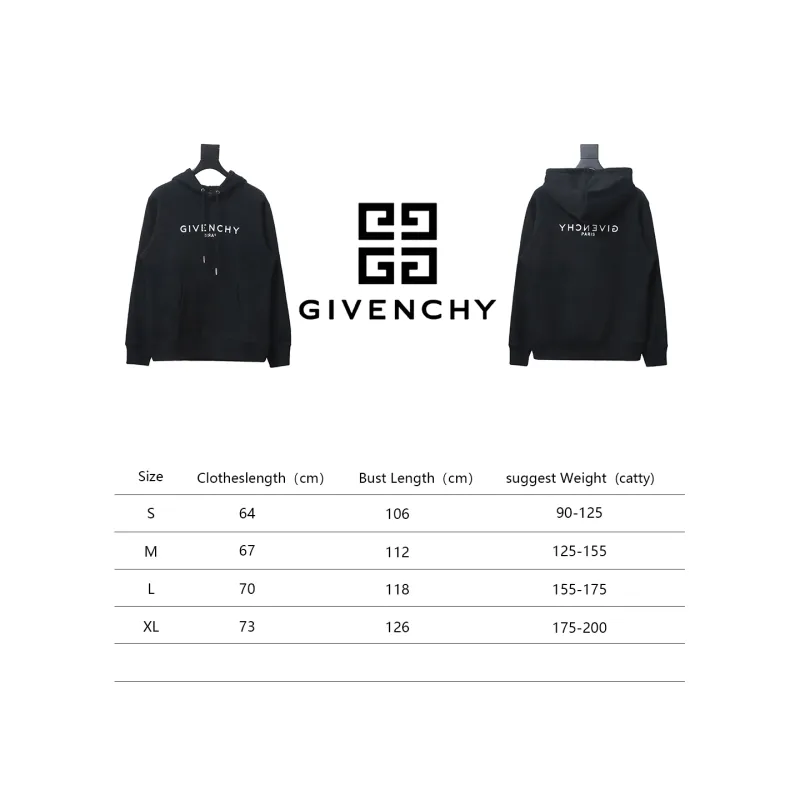  Givenchy 24FW reverse printed hooded sweatshirt Hoodie