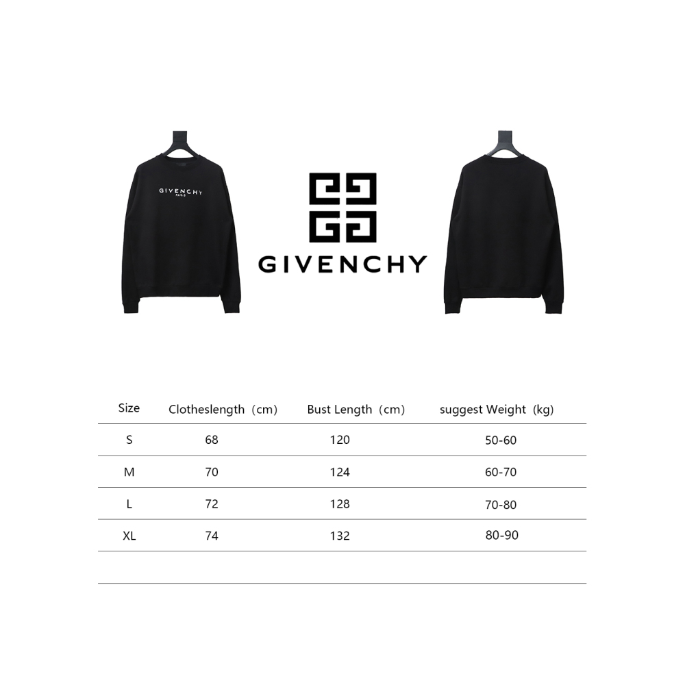  Givenchy damaged letter round neck sweatshirt 1901 Hoodie