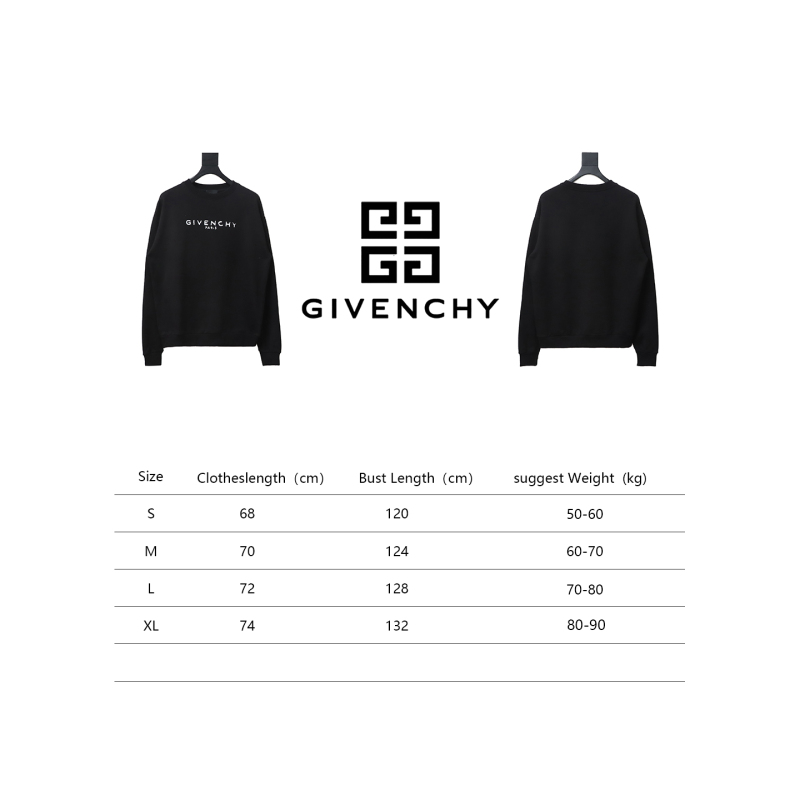  Givenchy damaged letter round neck sweatshirt 1901 Hoodie