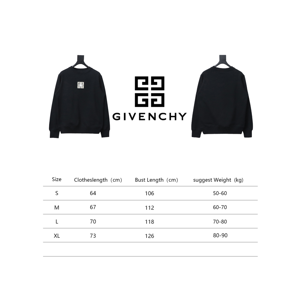  Givenchy GFC 4G five-pointed star double needle embroidered round neck sweatshirt Hoodie