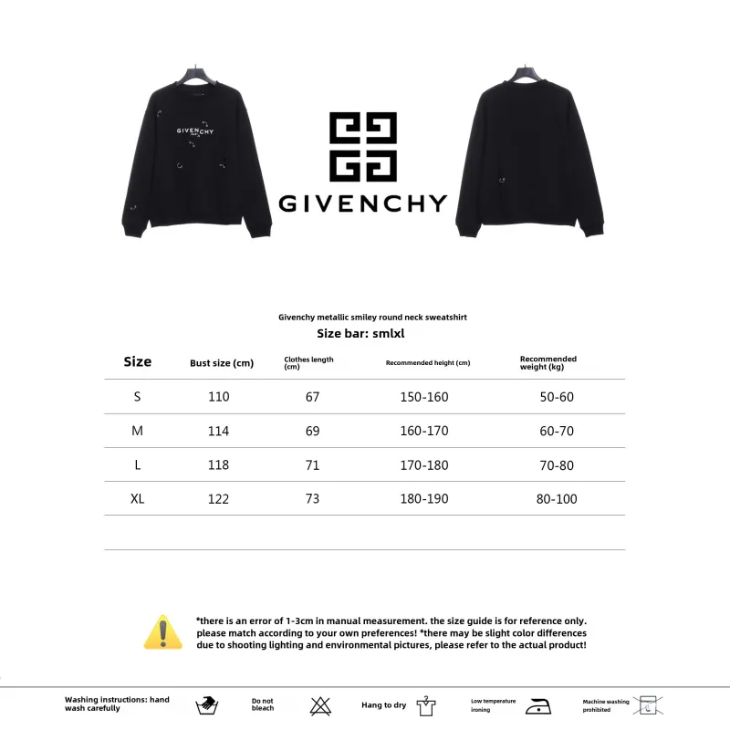  Givenchy metal smiley face round neck sweatshirt 1901 Hoodie