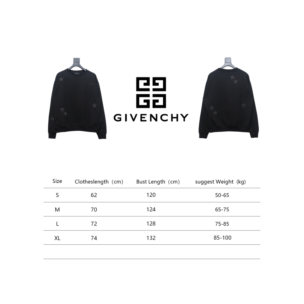  Givenchy star embroidered round neck sweatshirt 1 Hoodie