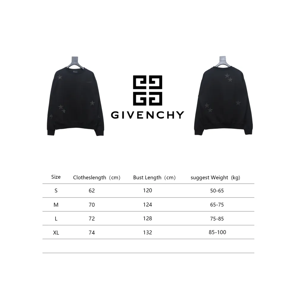  Givenchy star embroidered round neck sweatshirt 1 Hoodie
