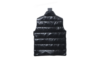 Moncler black flocking label top stand collar Vest Down Jacket 02