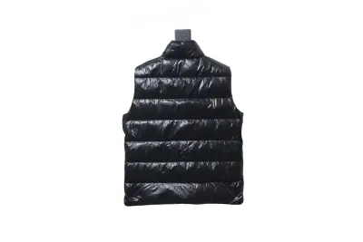 Moncler black flocking label top stand collar Vest Down Jacket 02