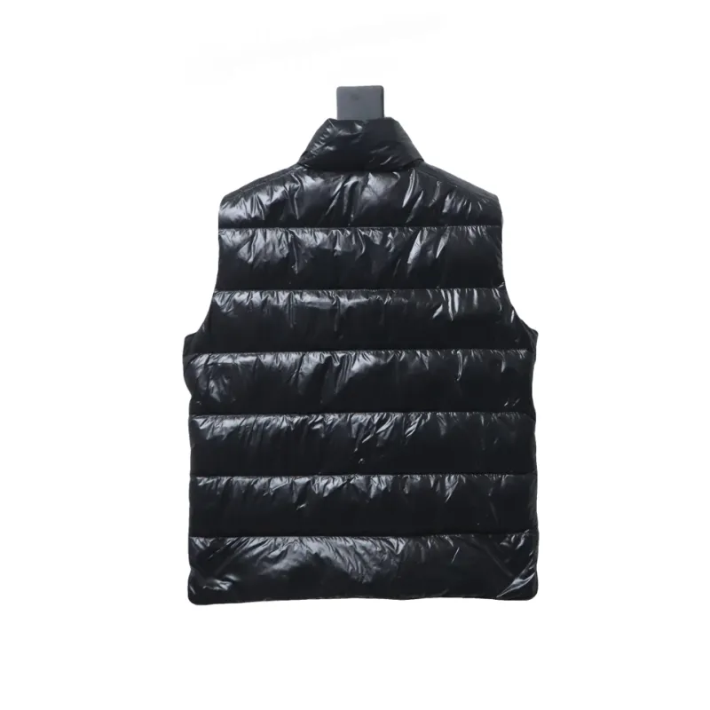  Moncler black flocking label top stand collar Vest Down Jacket