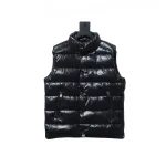  Moncler black flocking label top stand collar Vest Down Jacket