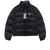 Moncler label patchwork color stand collar down jacket
