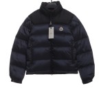 Moncler label patchwork color stand collar down jacket