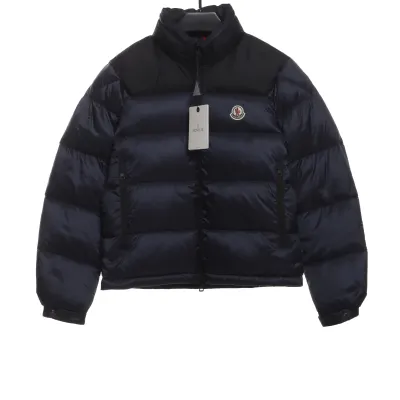 Moncler label patchwork color stand collar down jacket 01