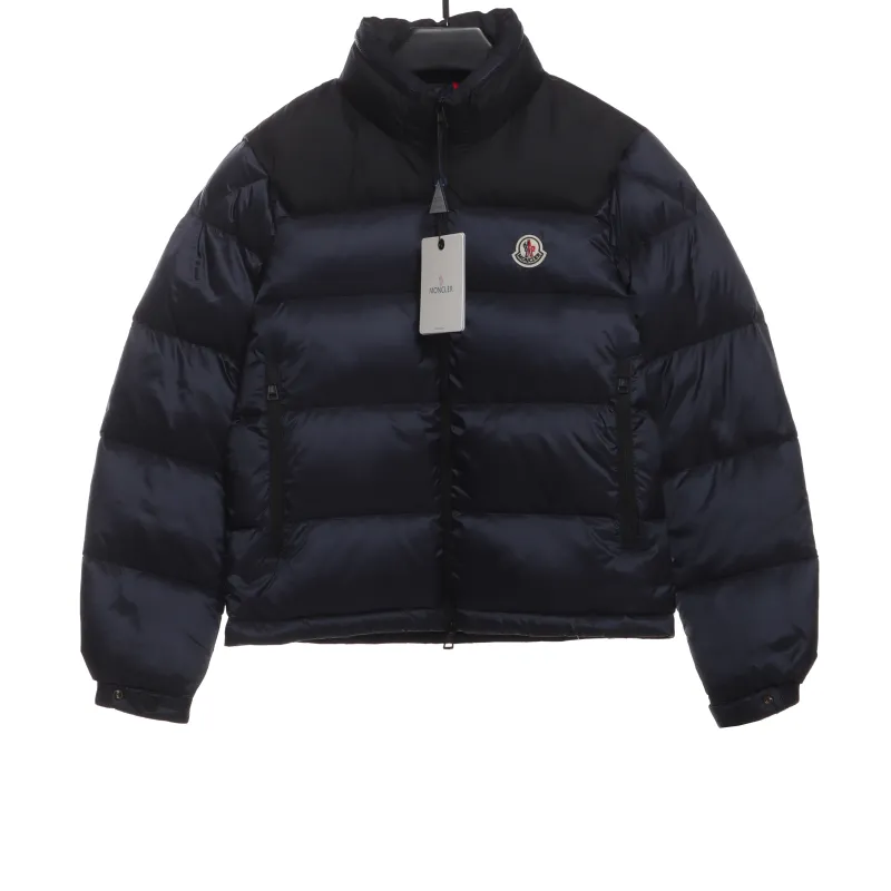  Moncler label patchwork color stand collar down jacket