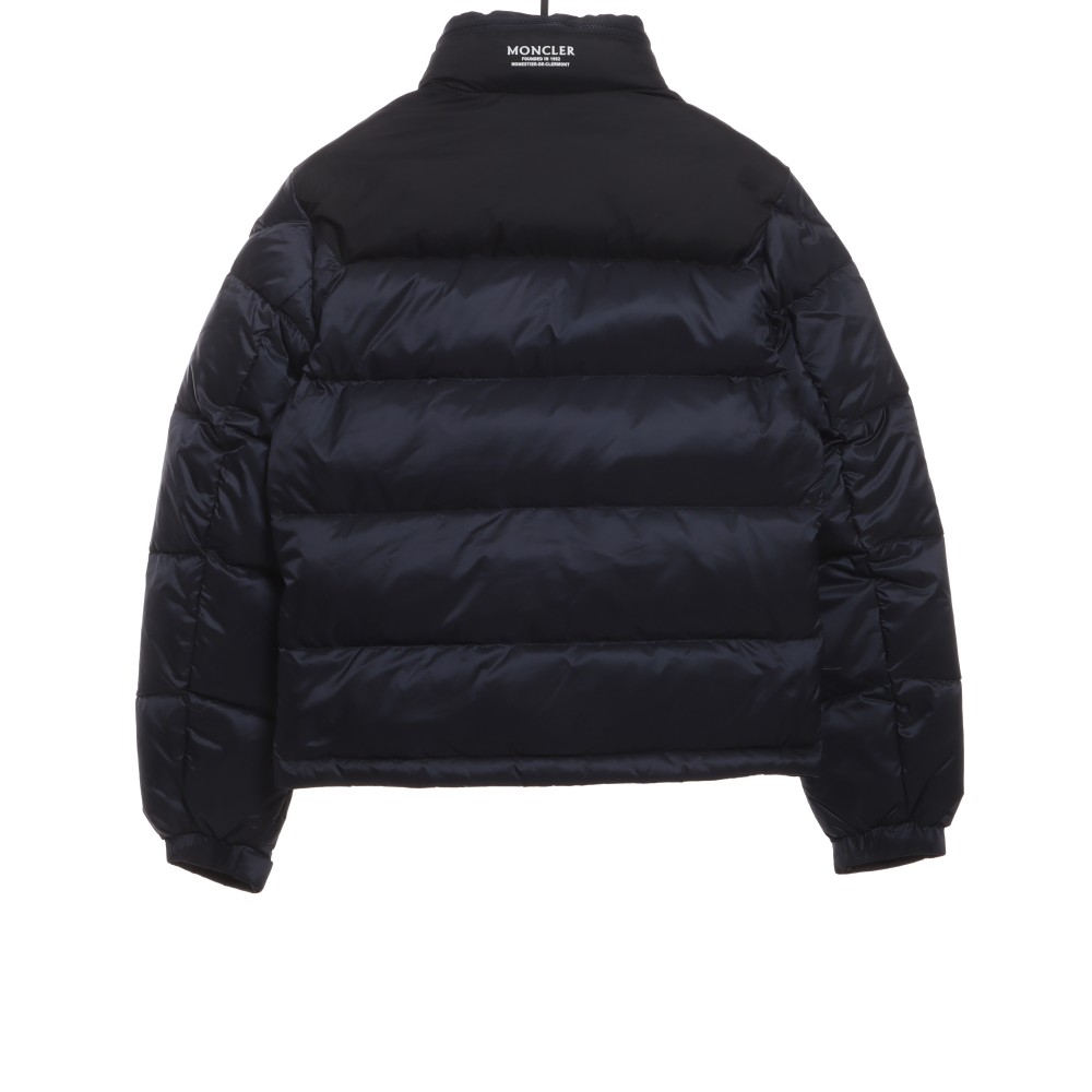 Moncler label patchwork color stand collar down jacket