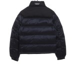Moncler label patchwork color stand collar down jacket