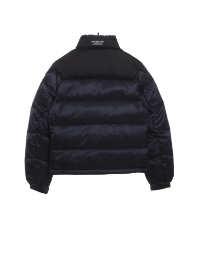 Moncler label patchwork color stand collar down jacket 02
