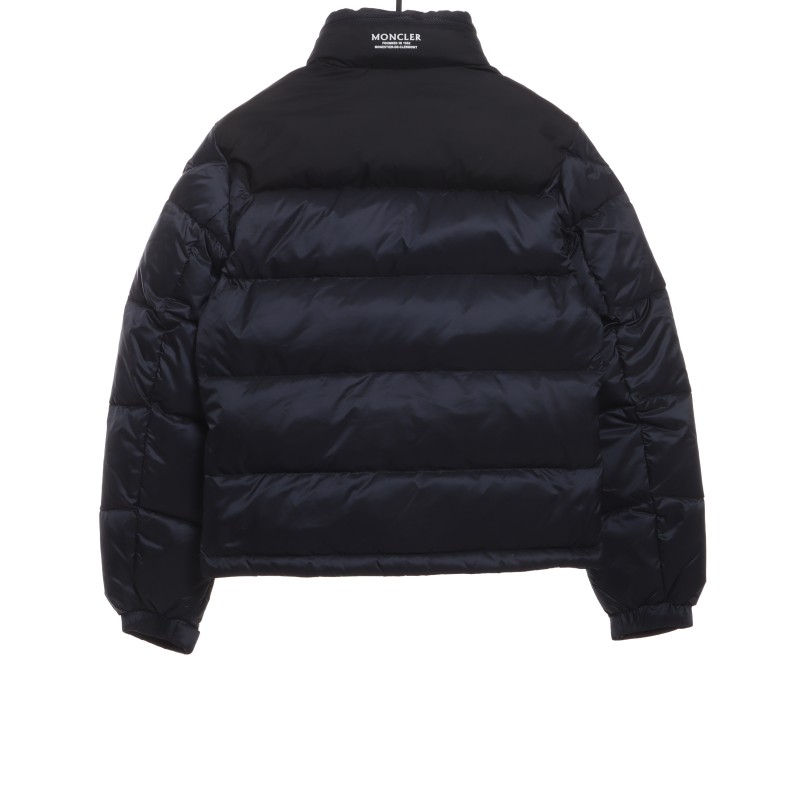 Moncler label patchwork color stand collar down jacket