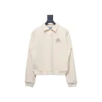  Prada 24Fw distressed logo print lapel sweatshirt Hoodie