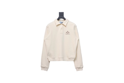 Prada 24Fw distressed logo print lapel sweatshirt Hoodie 01