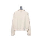 Prada 24Fw distressed logo print lapel sweatshirt Hoodie