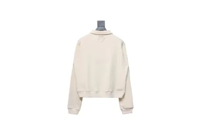 Prada 24Fw distressed logo print lapel sweatshirt Hoodie 02