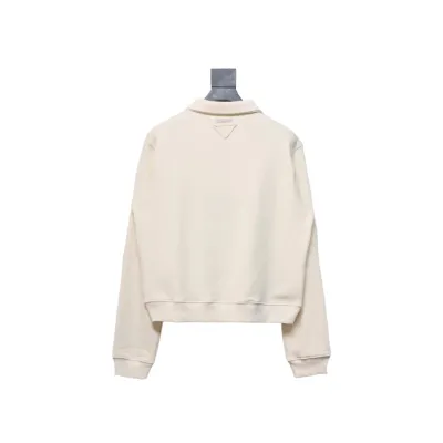 Prada 24Fw distressed logo print lapel sweatshirt Hoodie 02