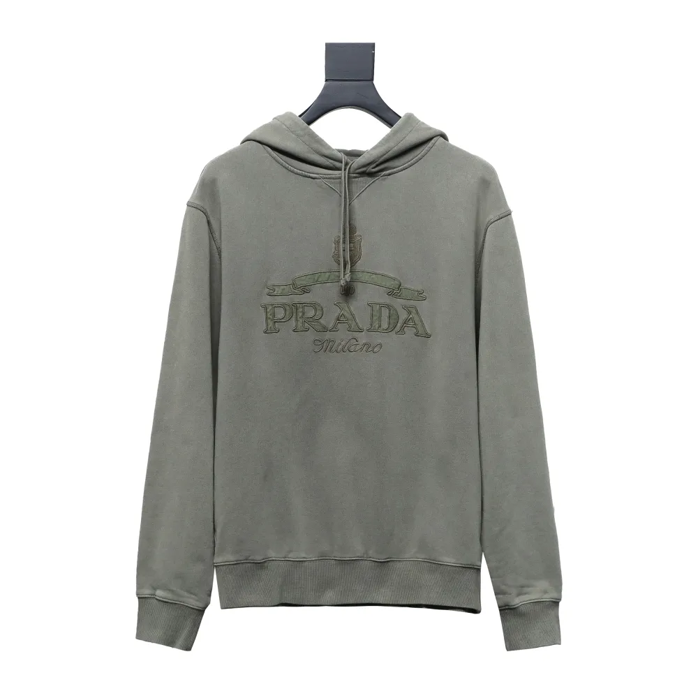 Prada 24Fw medal letter patch hoodie