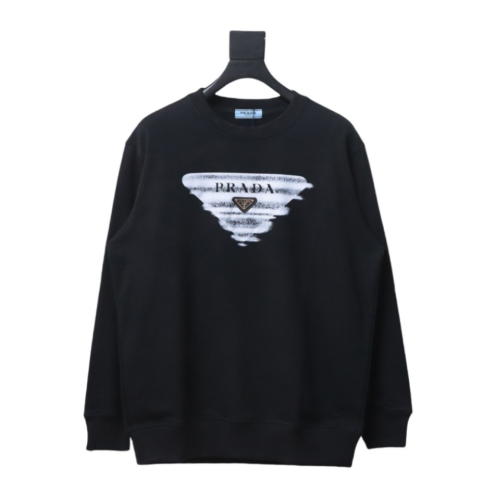  Prada 24SS round neck sweatshirt with phantom triangle logo print 1901 Hoodie
