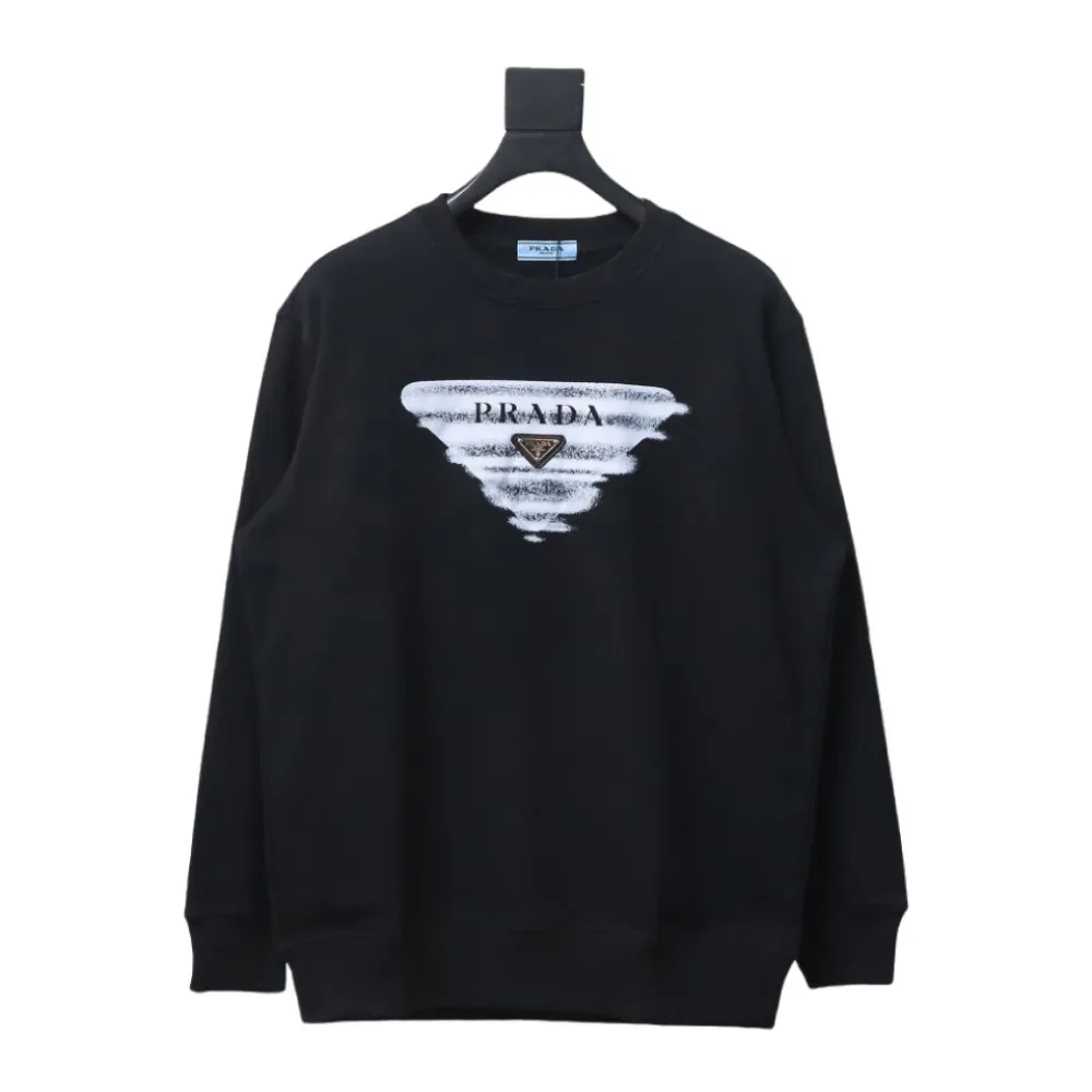 Prada 24SS round neck sweatshirt with phantom triangle logo print 1901 Hoodie