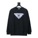  Prada 24SS round neck sweatshirt with phantom triangle logo print 1901 Hoodie
