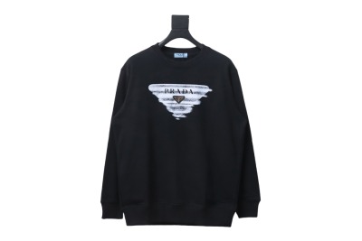 Prada 24SS round neck sweatshirt with phantom triangle logo print 1901 Hoodie 01